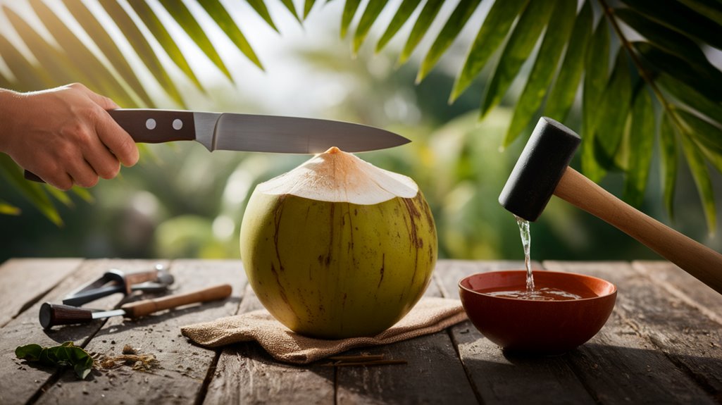 open a coconut easily